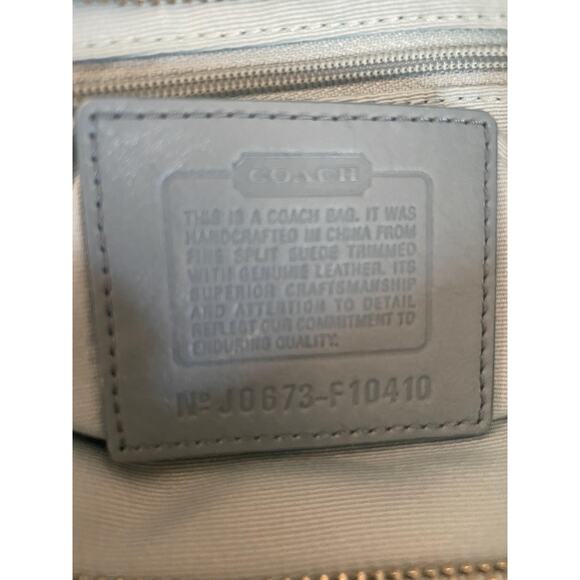 rare vtg COach gallery light blue suede LEather SHoulder BAg tote F10410 - Picture 9 of 9